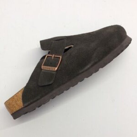 Women's Mocha Suede Birkenstock Boston Shoes - Narrow Fit - Picture 4 of 5